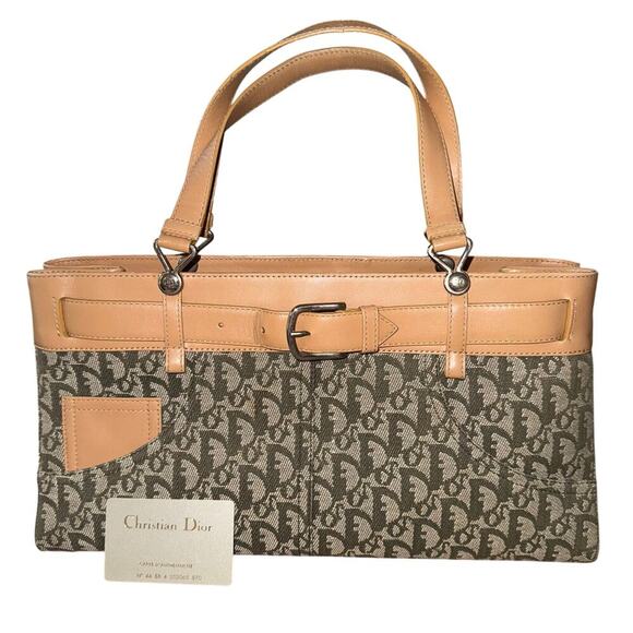 Christian Dior Diorissimo Oblique Jacquard Top Handle Vintage Shoulder Bag/Purse - Picture 1 of 16